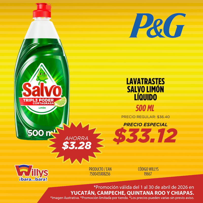 LAVATRASTES SALVO LIMON LIQUIDO 500ML