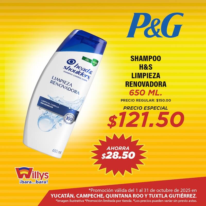 SHAMPOO HEAD AND SHOULDERS LIMPIEZA RENOVADORA 650ML