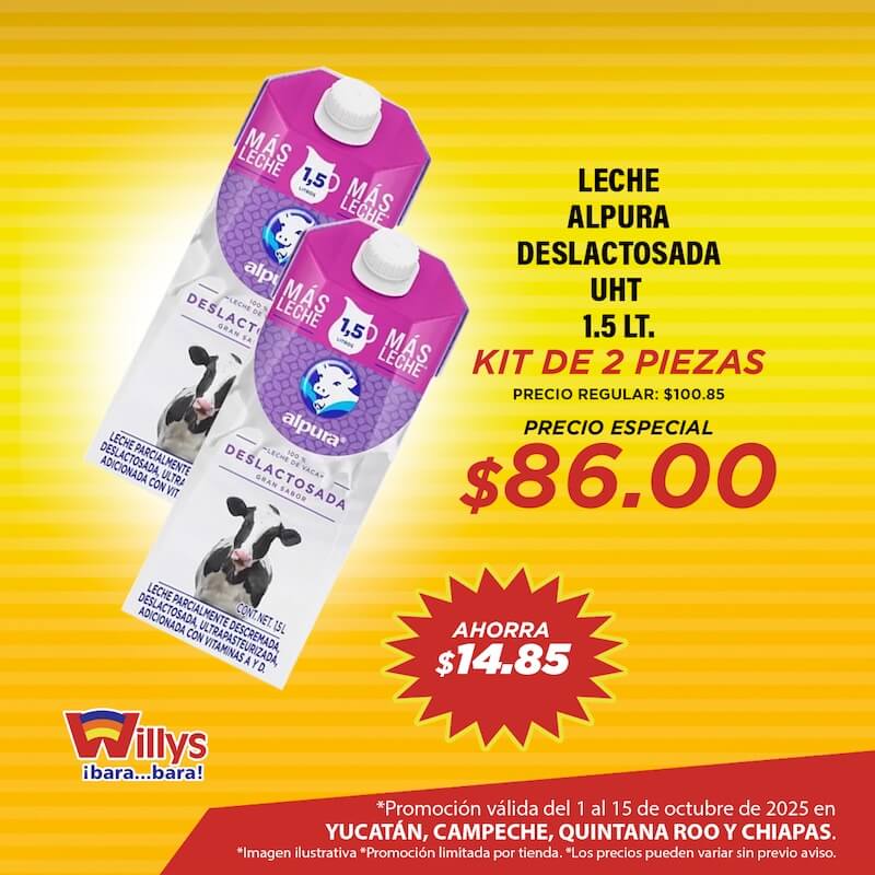 LECHE ALPURA DESLACTOSADA UHT 1.5LT