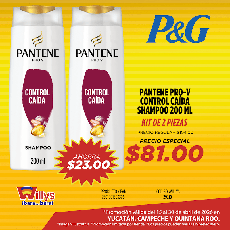 PANTENE PRO V CONTROL CAIDA SHAMPOO 200ML