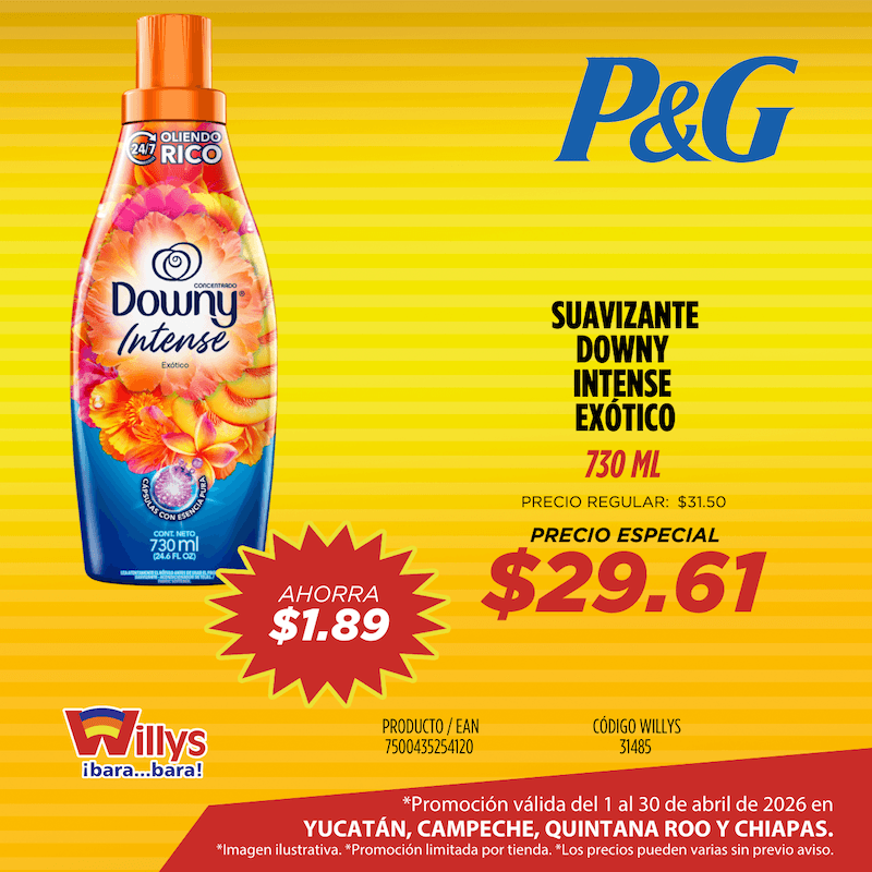 SUAVIZANTE DOWNY INTENSE EXÓTICO 730ML