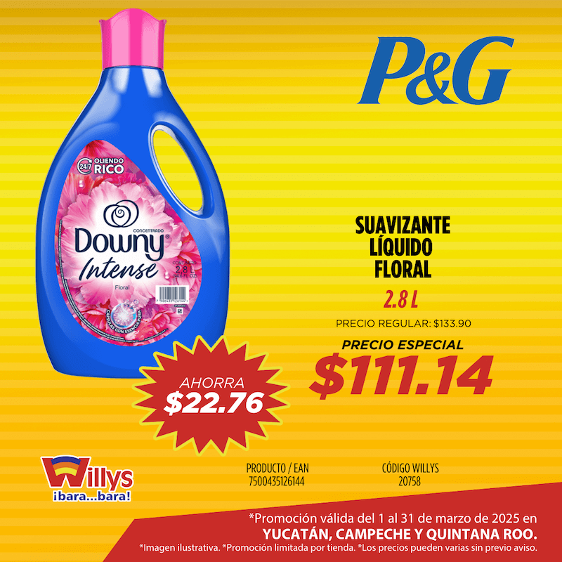 SUAVIZANTE LIQUIDO FLORAL 2.8L