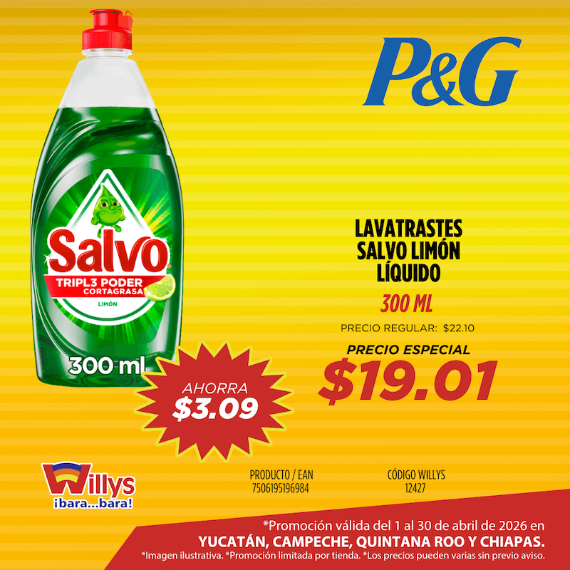 LAVATRASTES SALVO LIMON LIQUIDO 300ML