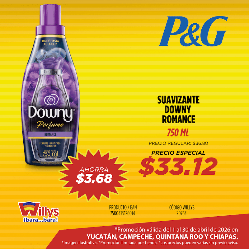 SUAVIZANTE DOWNY ROMANCE 750ML
