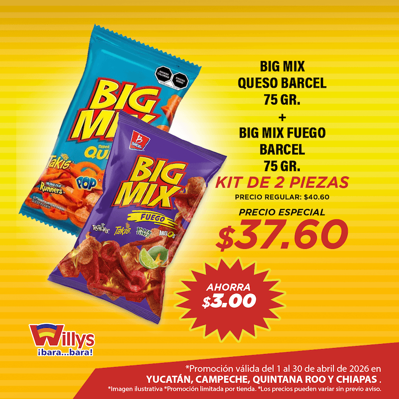 BIG MIX QUESO BARCEL 75 GR   BIG MIX FUEGO BARCEL 75GR