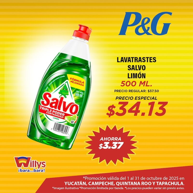 LAVATRASTES SALVO LIMON 500ML