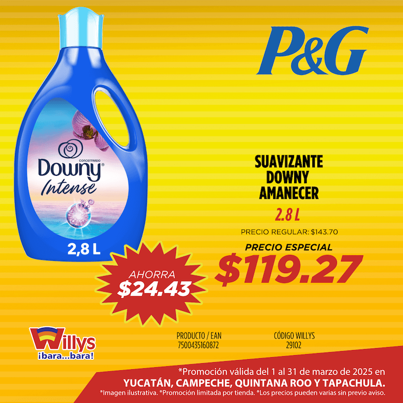SUAVIZANTE DOWNY AMANECER 2.8L