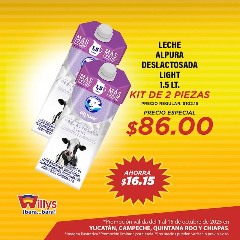 LECHE ALPURA DESLACTOSADA LIGHT 1.5LT