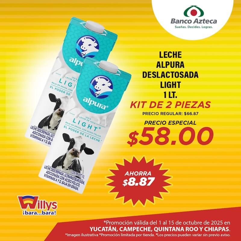 LECHE ALPURA DESLACTOSADA LIGHT 1 LT