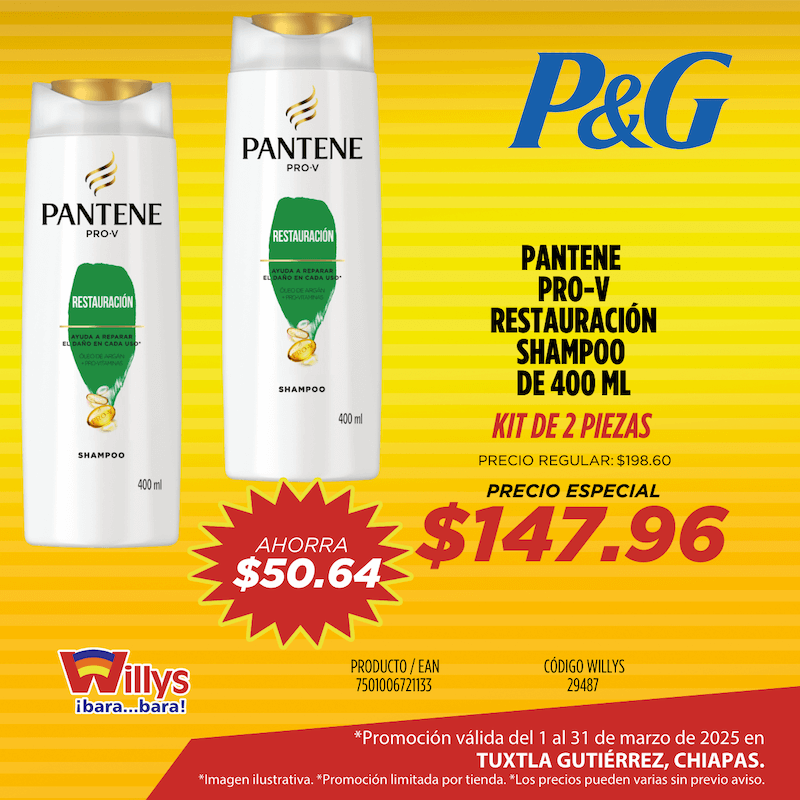 PANTENE PRO V RESTAURACION SHAMPOO 400ML