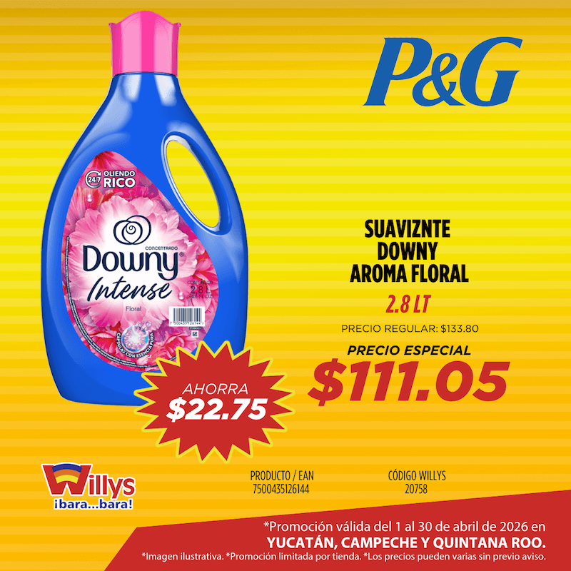 SUAVIZANRE DOWNY AROMA FLORAL 2.8LT