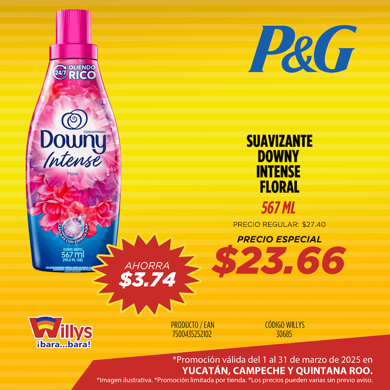 SUAVIZANTE DOWNY INTENSE FLORAL 567ML