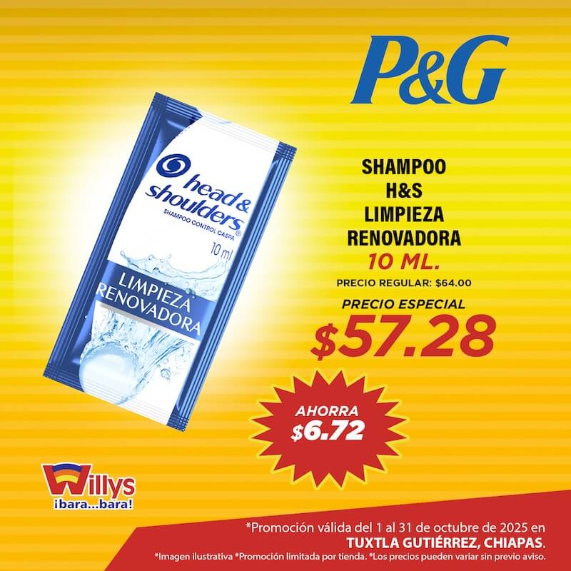 SHAMPOO HEAD AND SHOULDER LIMPIEZA RENOVADORA 10 ML