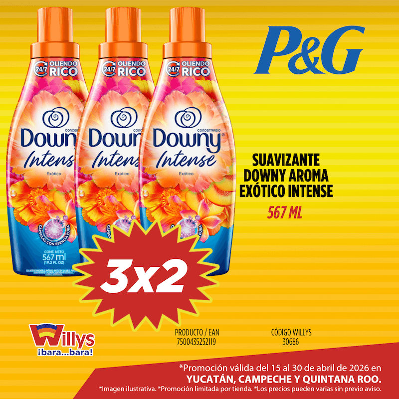 SUAVIZANTE DOWNY AROMA EXÓTICO INTENSE 567ML