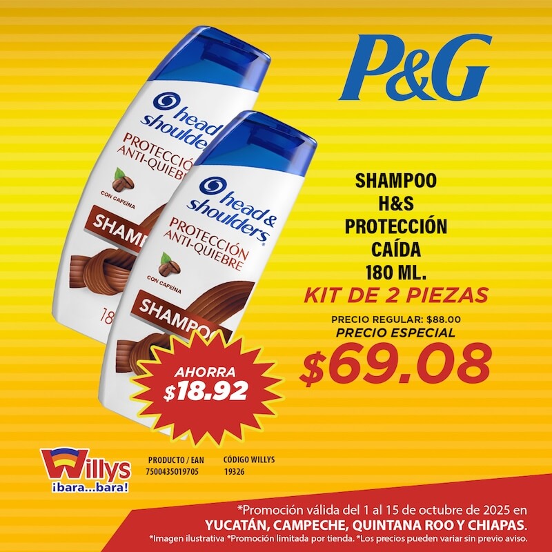 SHAMPOO HEAD AND SHOULDERS PROTECCION CAIDA 180ML