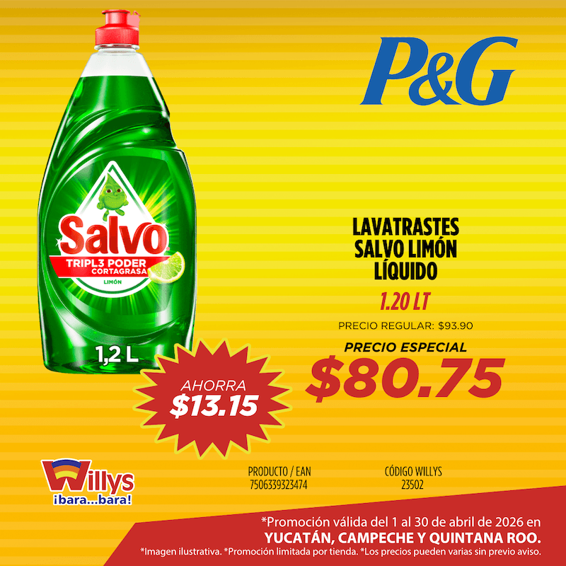 LAVATRASTES SALVO LIMON LIQUIDO 1.20LT
