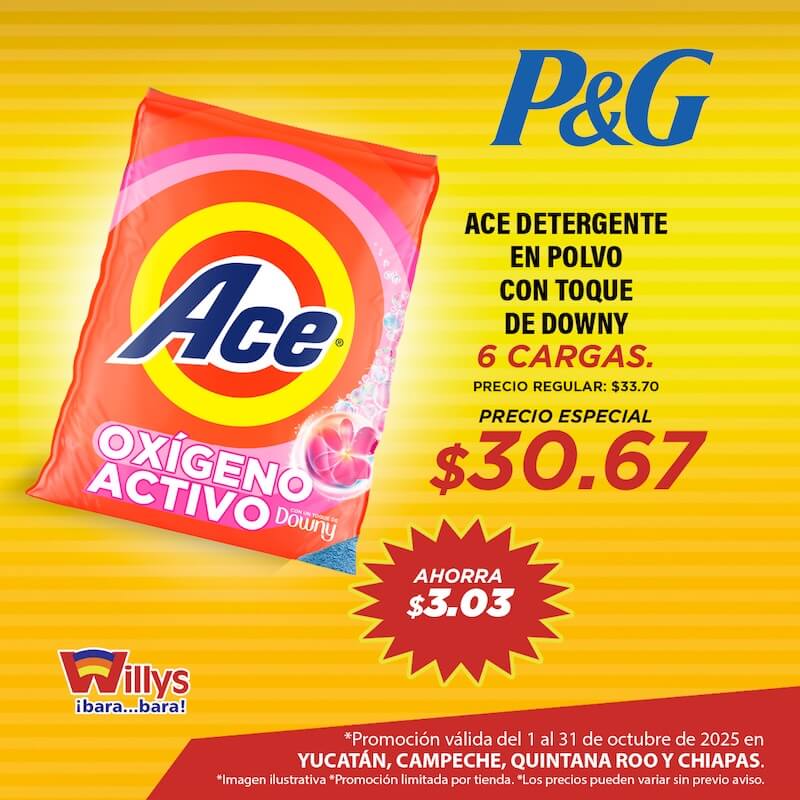 ACE DETERGENTE EN POLVO CON TOQUE DOWNY 6 CARGAS