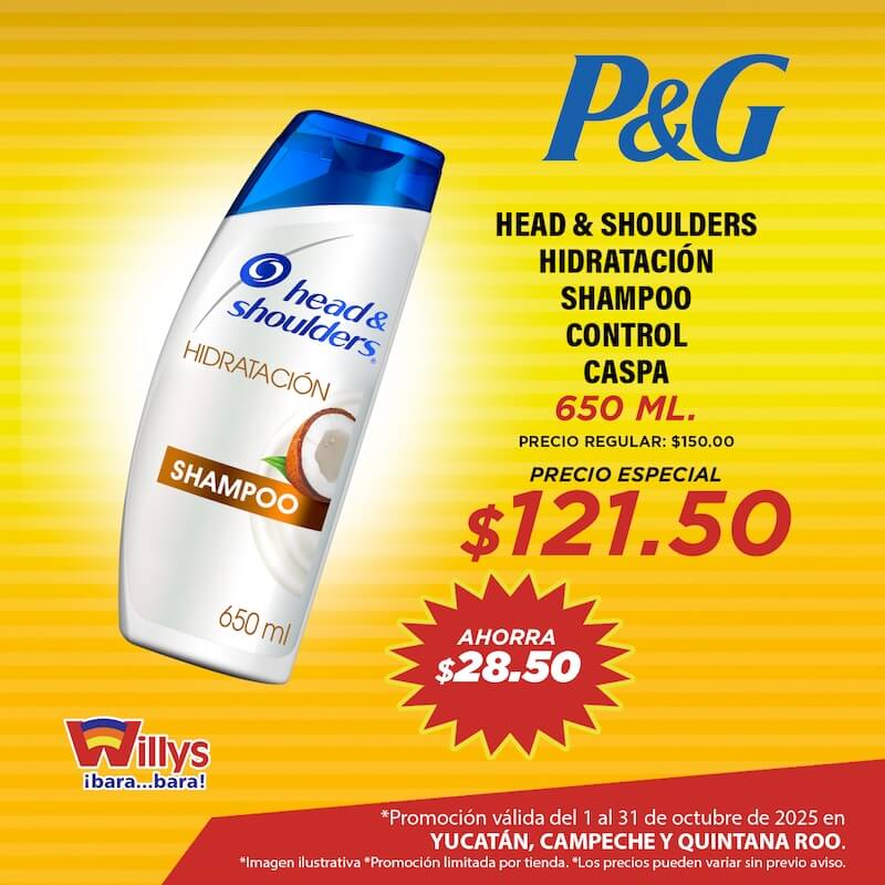 HEAD AND SHOULDERS HIDRATACION SHAMPOO CONTROL CASPA 600ML