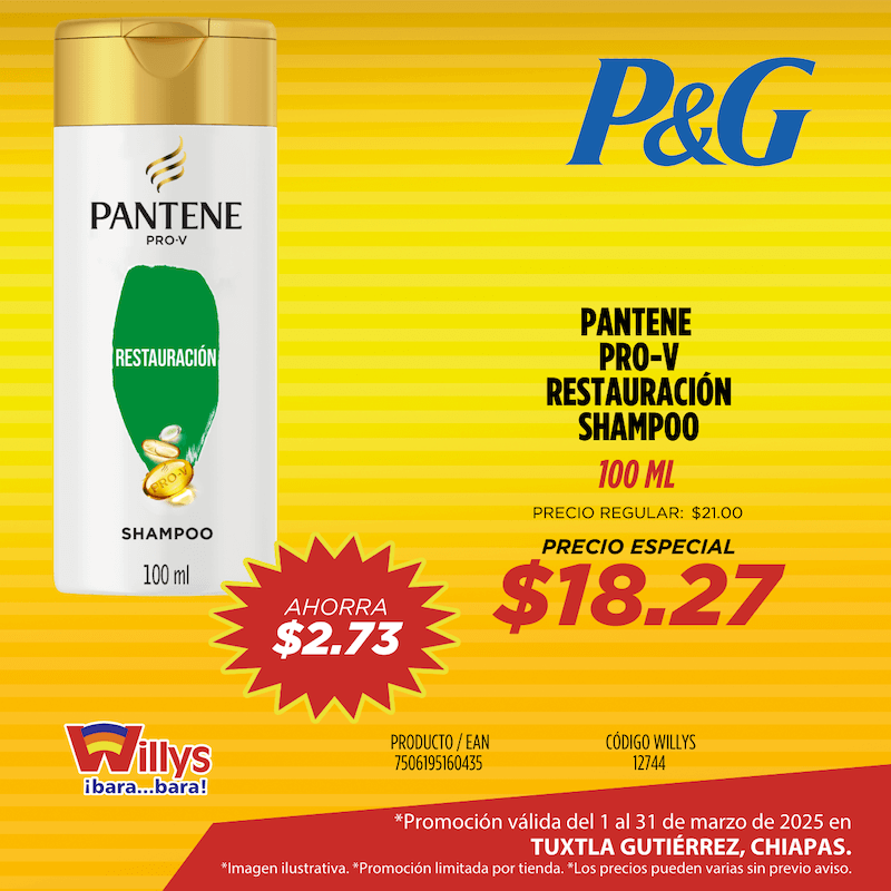 PANTENE PRO V RESTAURACIÓN SHAMPOO 100ML