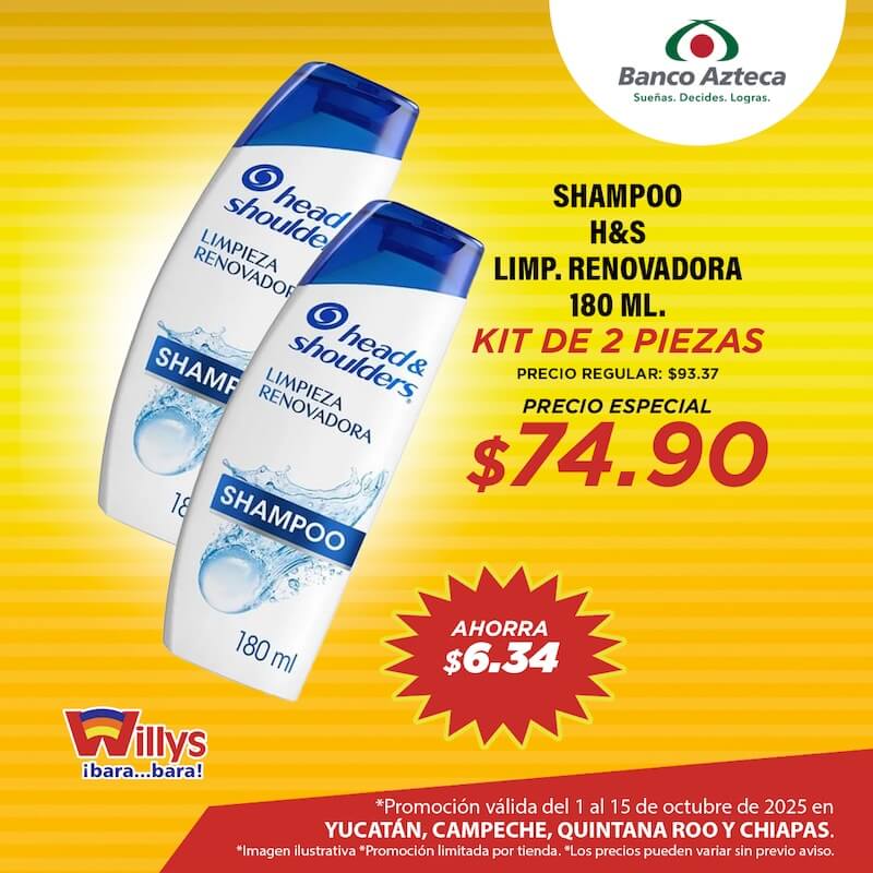 SHAMPOO HEAD AND SHOULDERS LIMP RENOVADORA 180ML