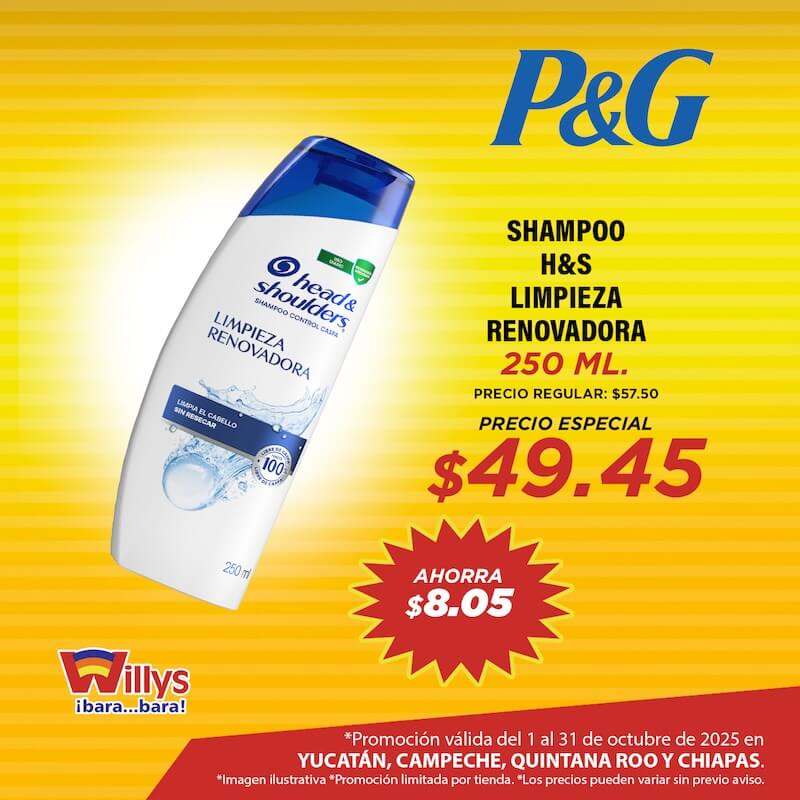 SHAMPOO HEAD AND SHOULDERS LIMPIEZA RENOVADORA 250ML