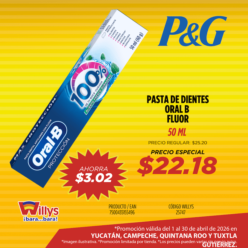 PASTA DE DIENTES ORAL B FLUOR 50ML