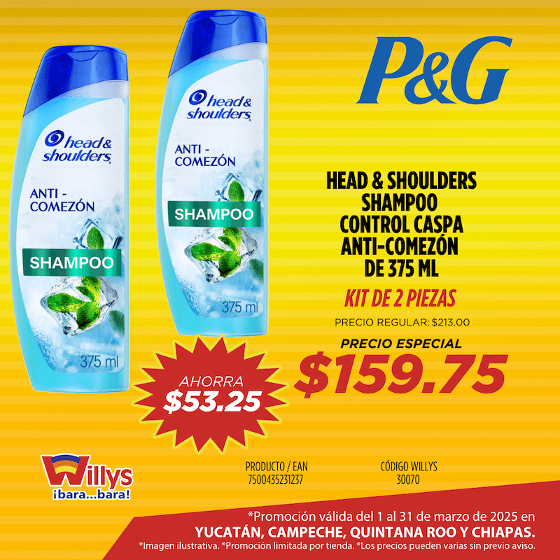 HEAD AND SHOULDERS SHAMPOO CONTROL CASPA ANTI COMEZON 375ML